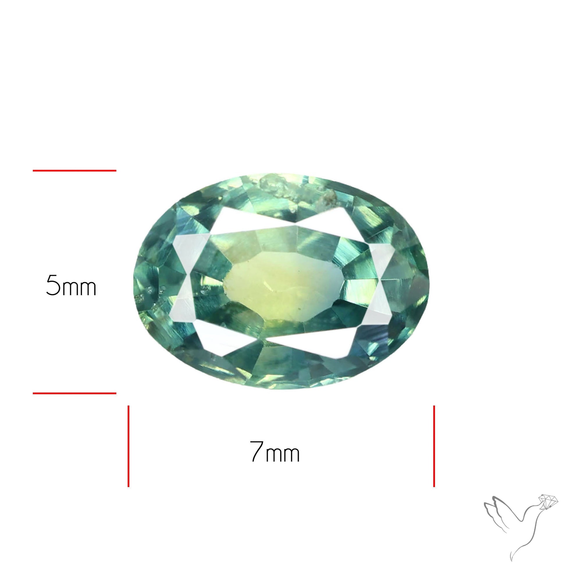 Faceted Australian Blue-Green Sapphire Natural Unheated