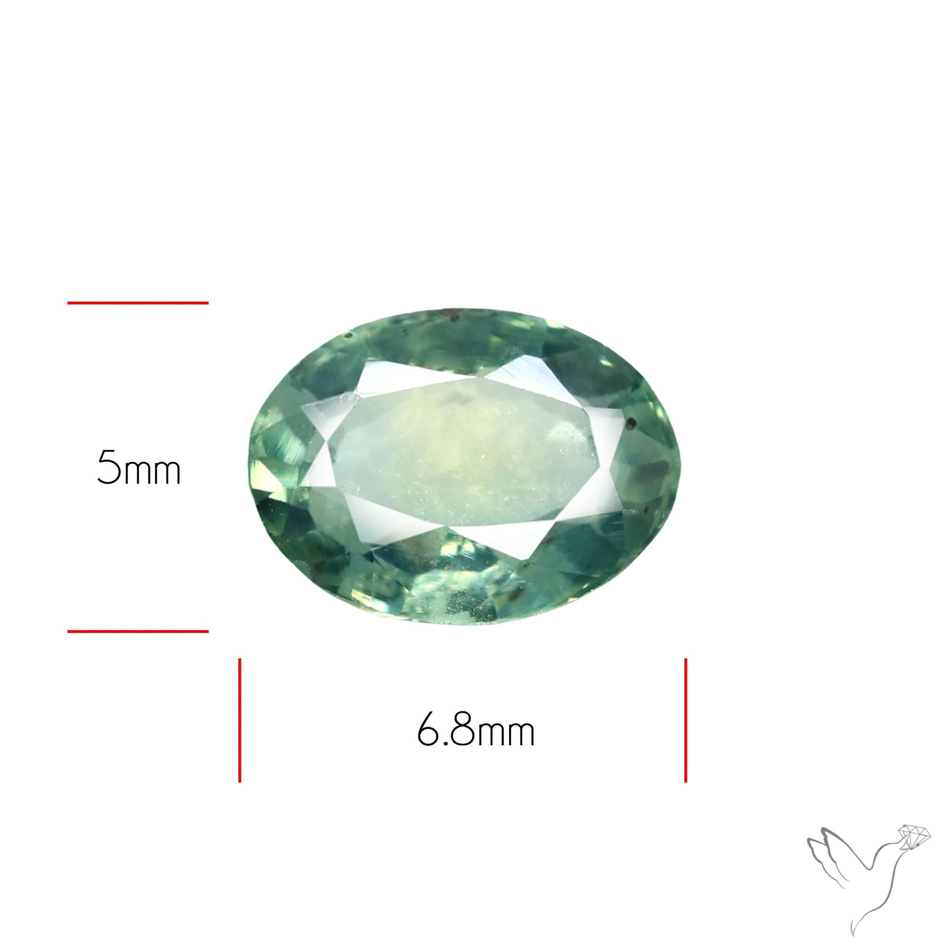 Faceted Australian Blue-Green Sapphire Natural Unheated