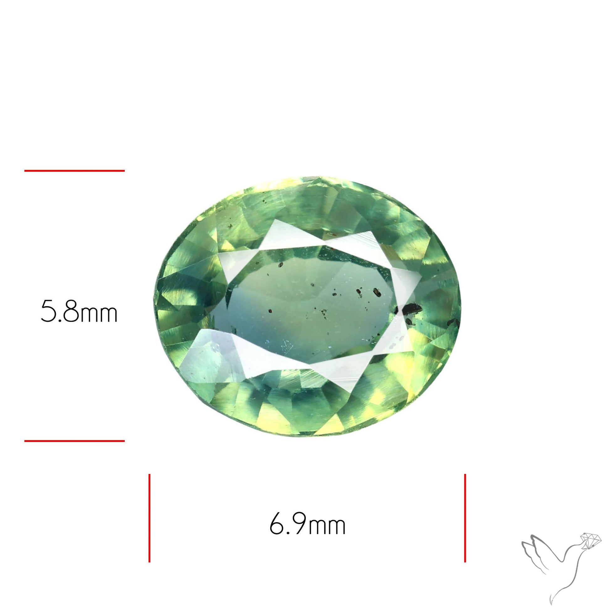 Faceted Australian Blue-Green Sapphire Natural Unheated