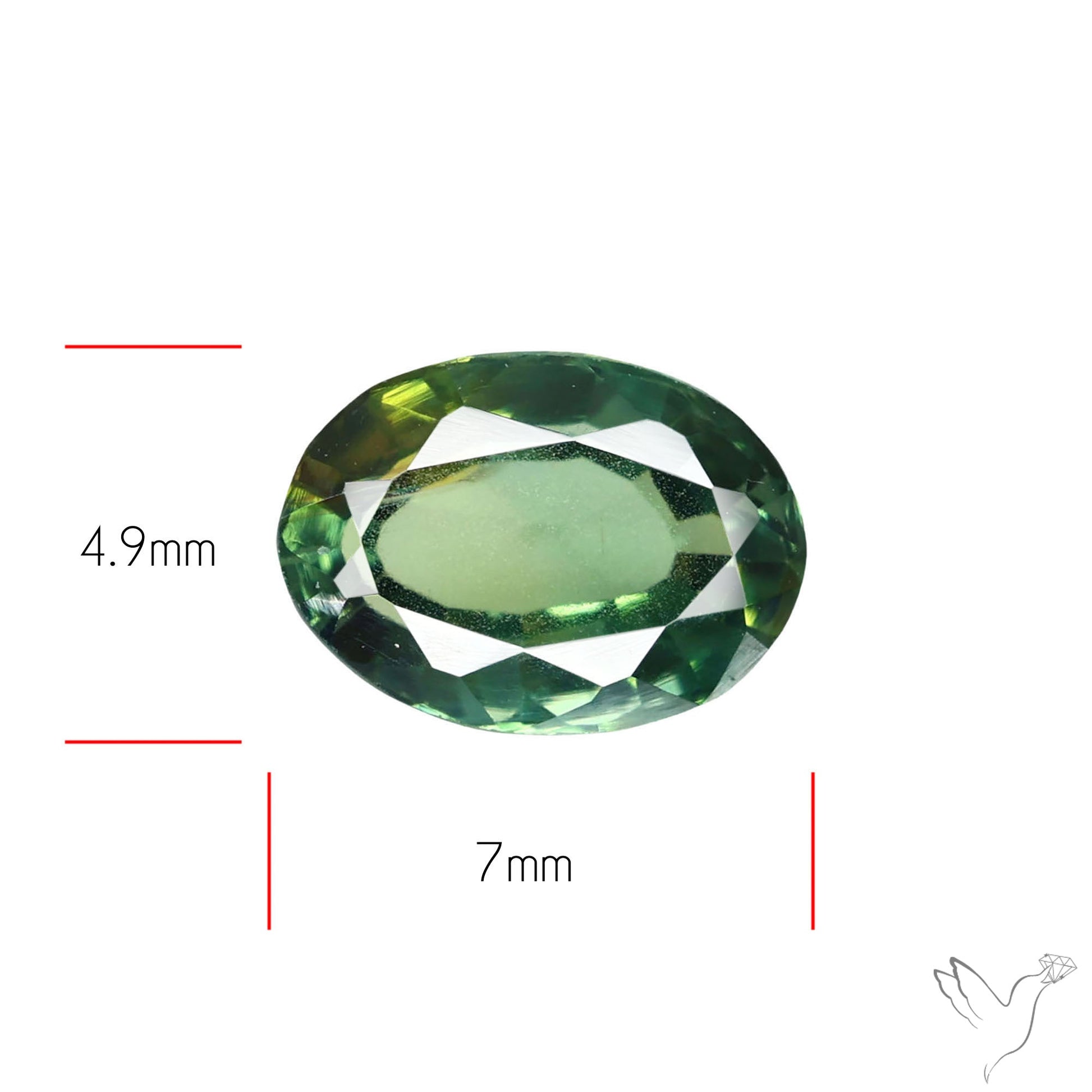 Faceted Australian Blue-Green Sapphire Natural Unheated