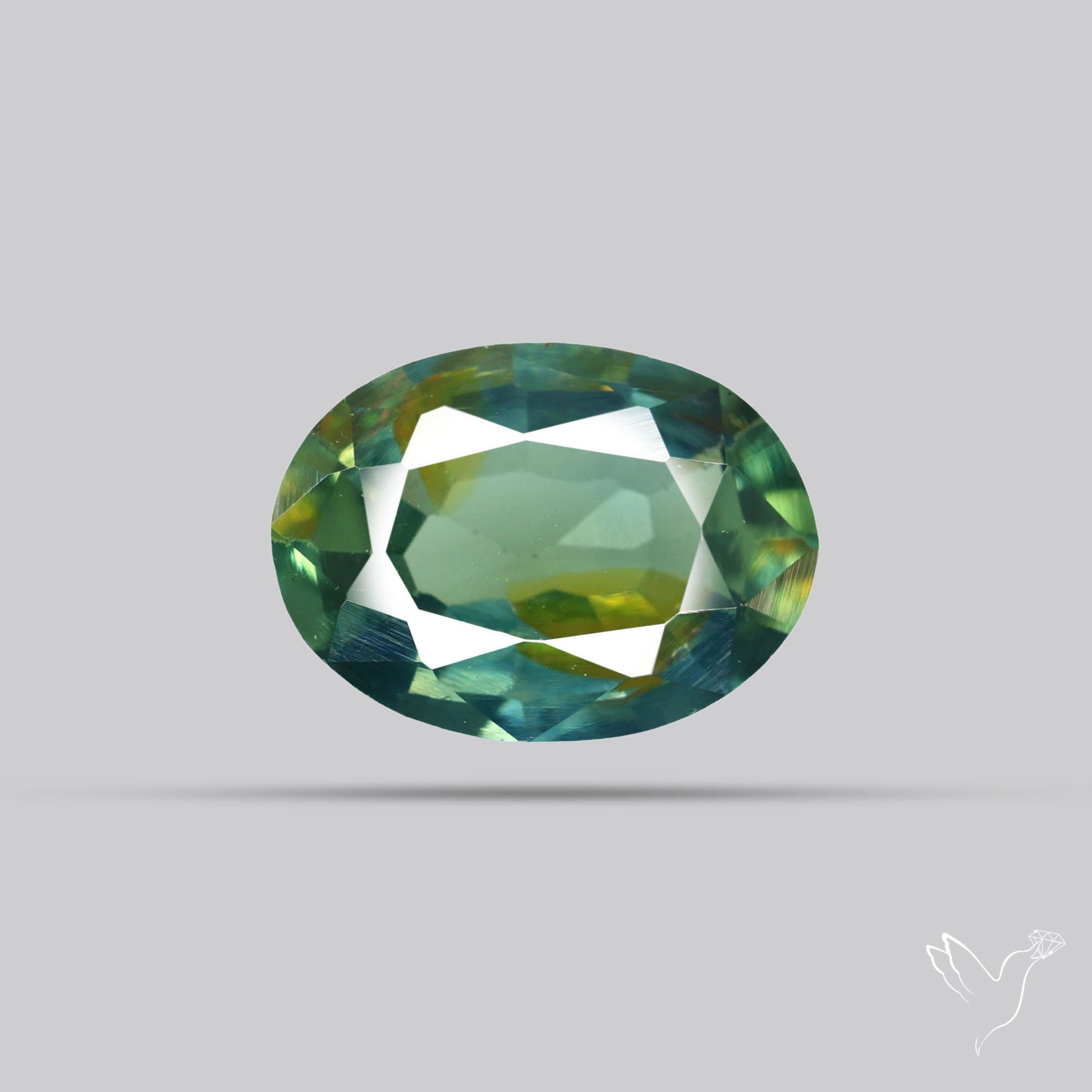 Faceted Australian Blue-Green Sapphire Natural Unheated