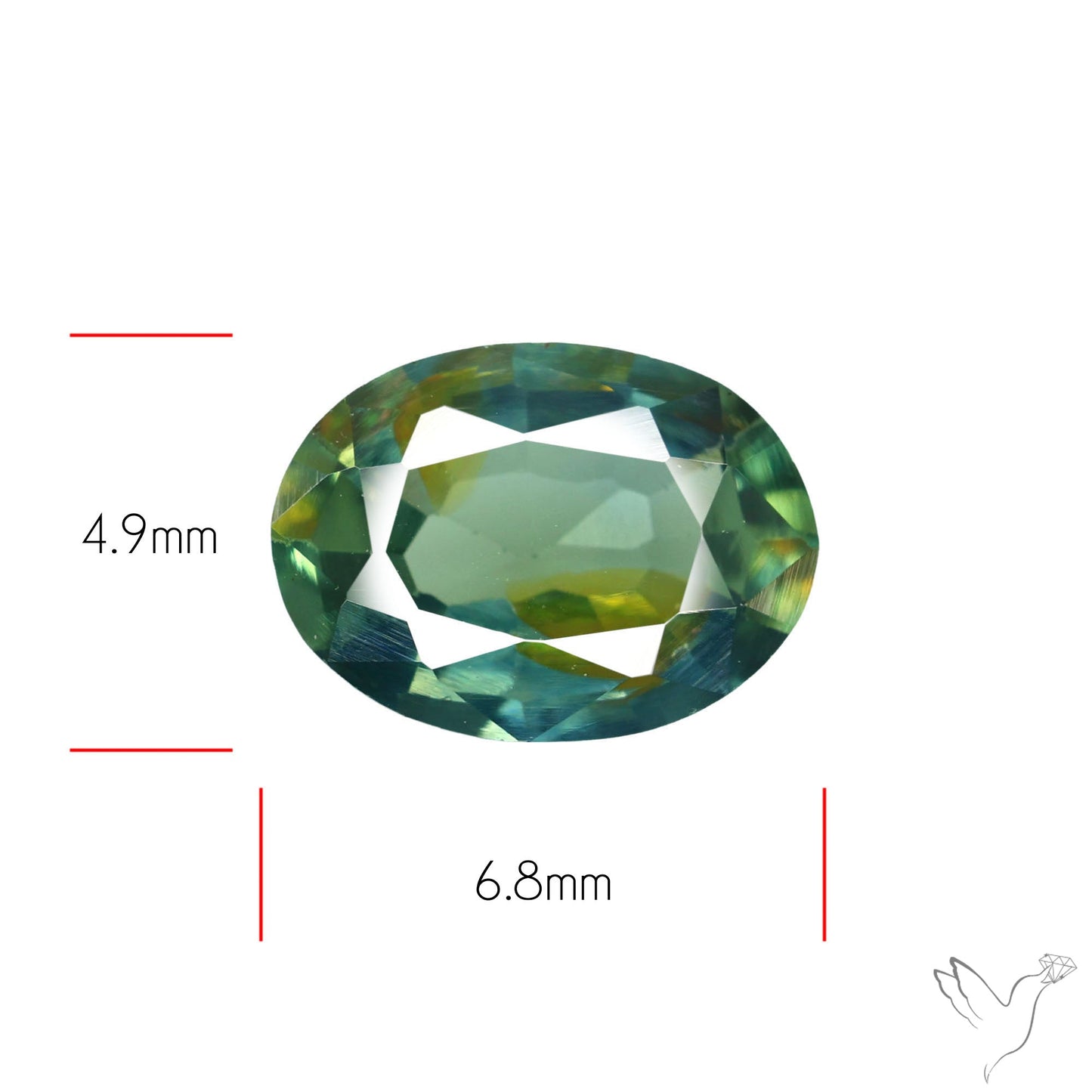 Faceted Australian Blue-Green Sapphire Natural Unheated