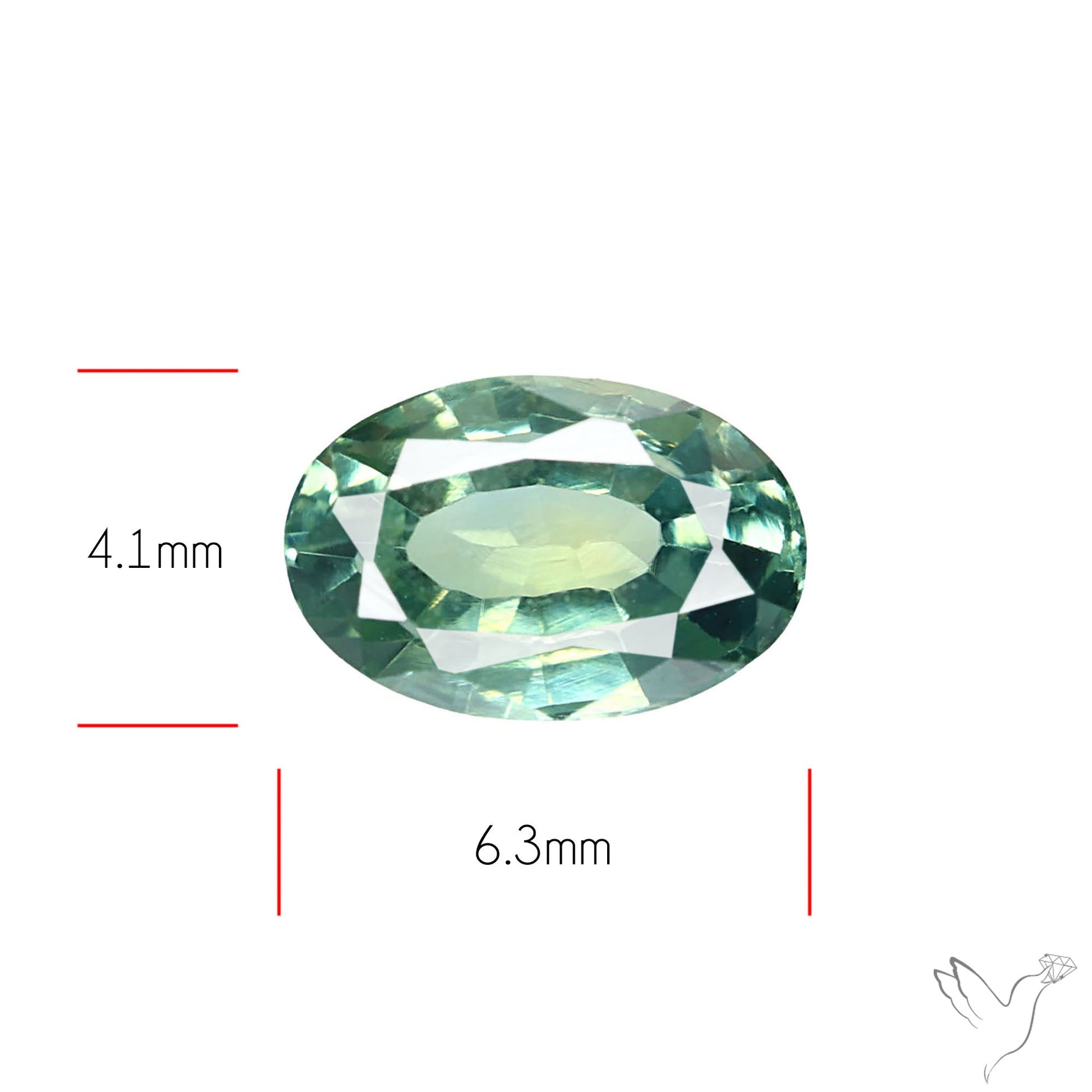 Faceted Australian Blue-Green Sapphire Natural Unheated