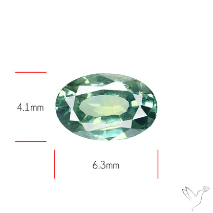 Faceted Australian Blue-Green Sapphire Natural Unheated