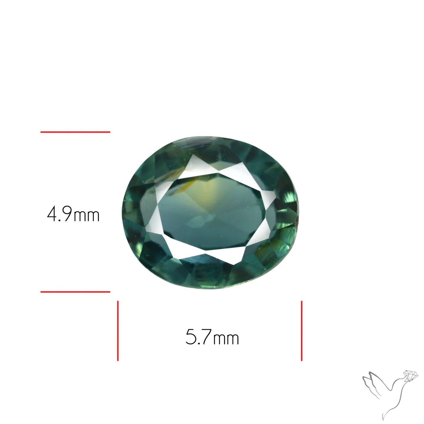 Faceted Australian Blue-Green Sapphire Natural Unheated