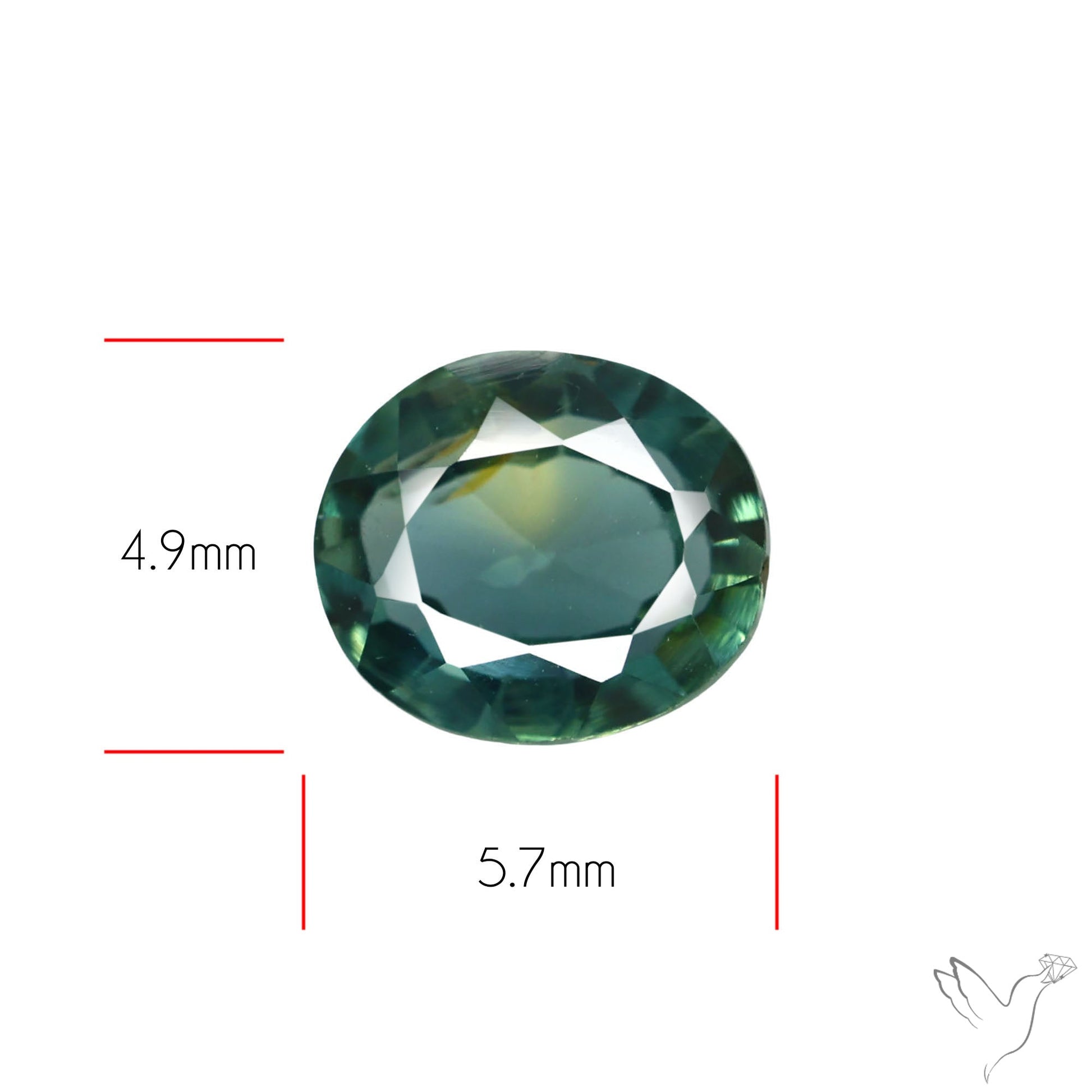 Faceted Australian Blue-Green Sapphire Natural Unheated