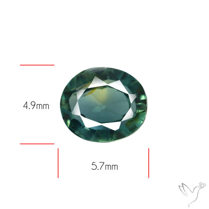 Faceted Australian Blue-Green Sapphire Natural Unheated