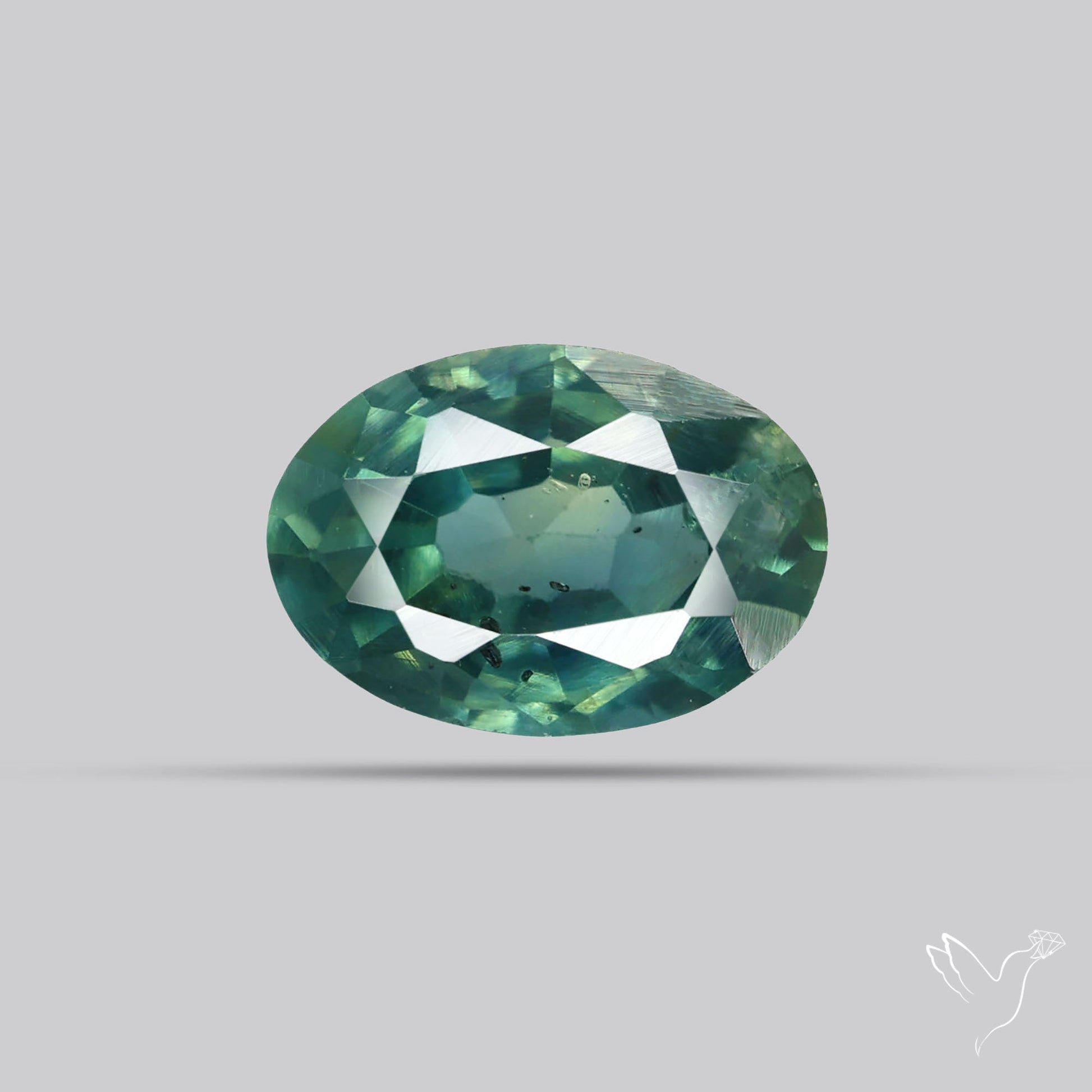 Faceted Australian Blue-Green Sapphire Natural Unheated