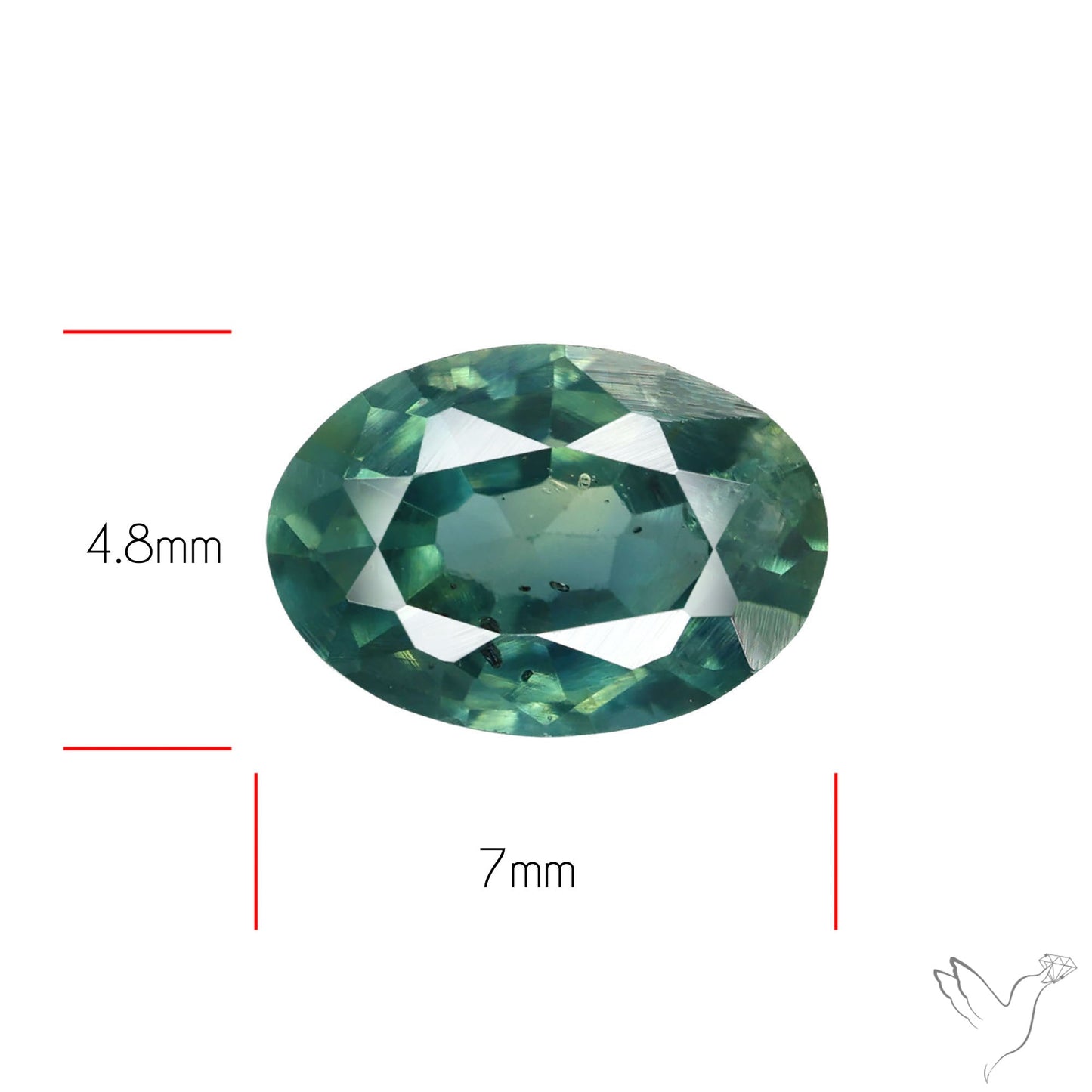 Faceted Australian Blue-Green Sapphire Natural Unheated