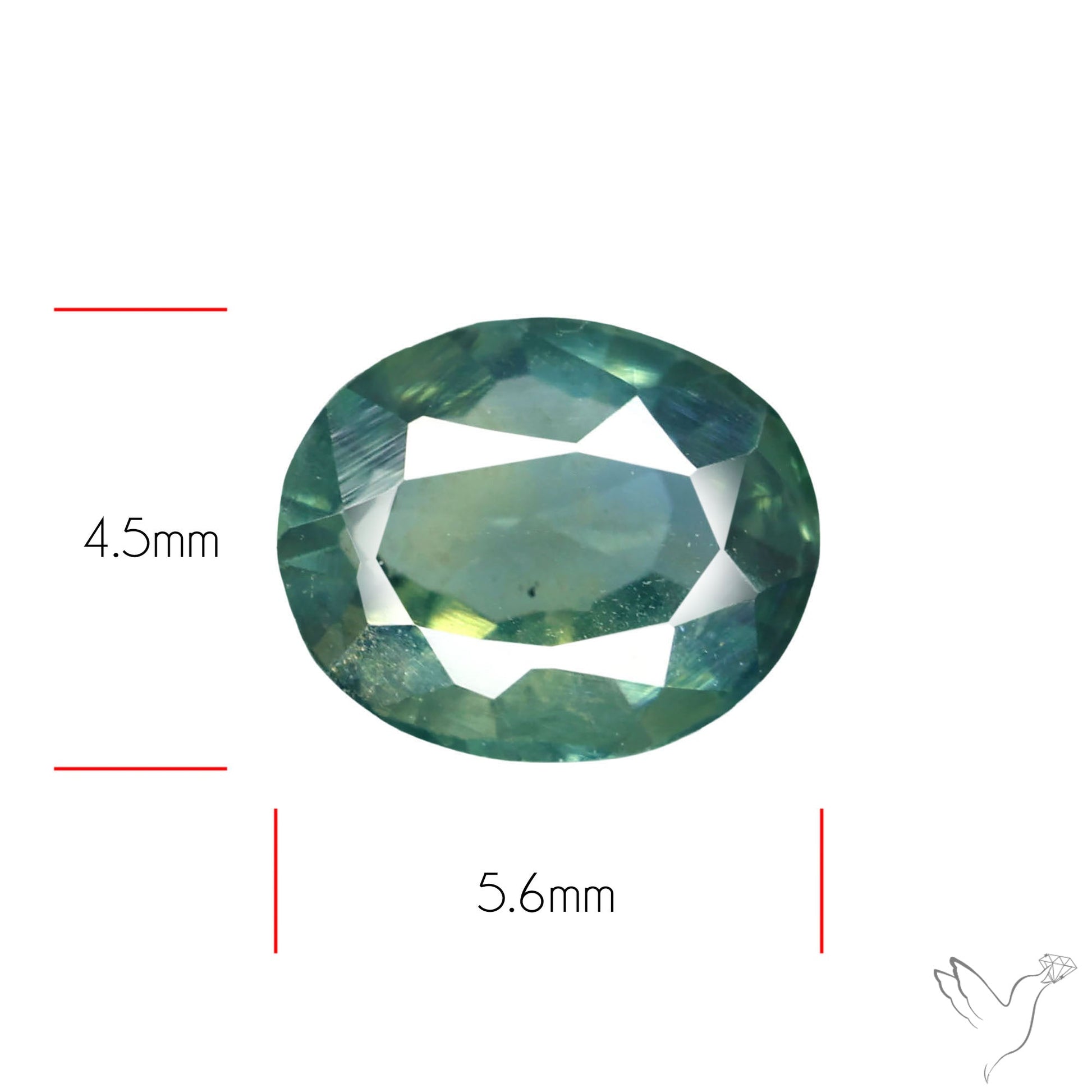 Faceted Australian Blue-Green Sapphire Natural Unheated