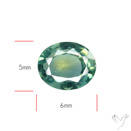 Faceted Australian Blue-Green Sapphire Natural Unheated