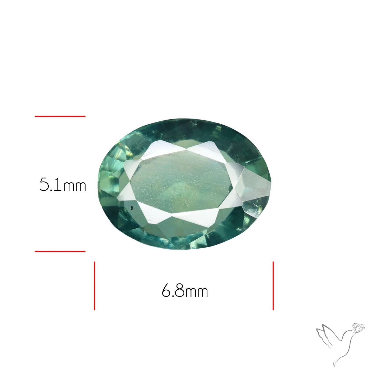 Faceted Australian Blue-Green Sapphire Natural Unheated