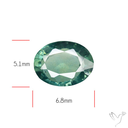 Faceted Australian Blue-Green Sapphire Natural Unheated