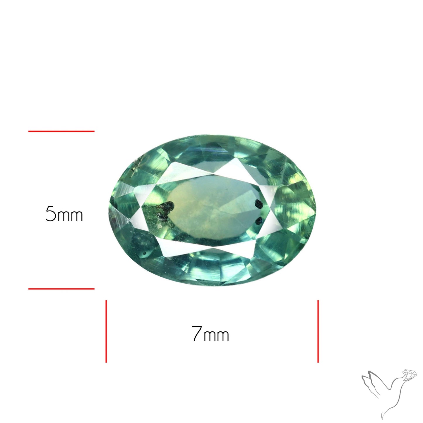 Faceted Australian Blue-Green Sapphire Natural Unheated