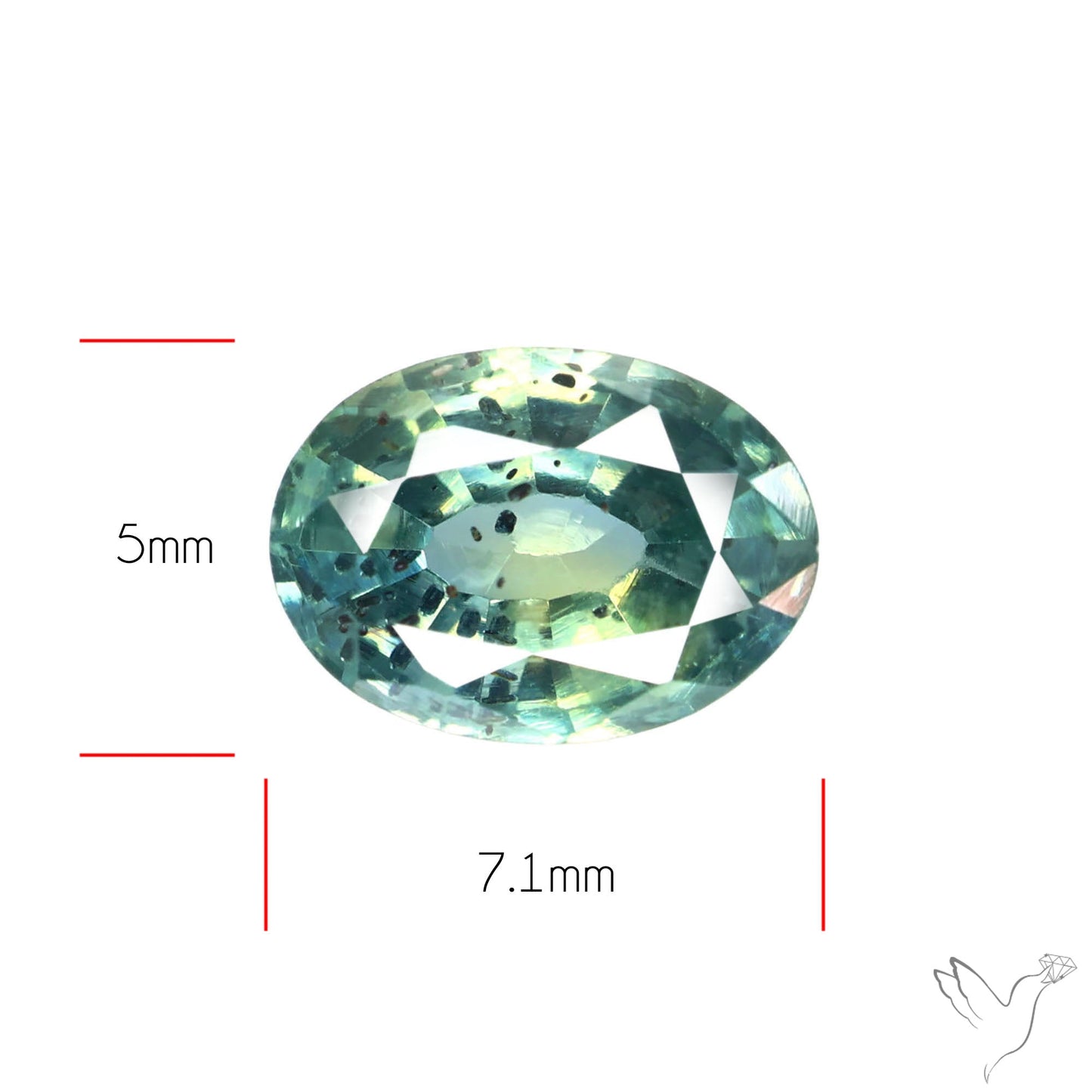 Faceted Australian Blue-Green Sapphire Natural Unheated