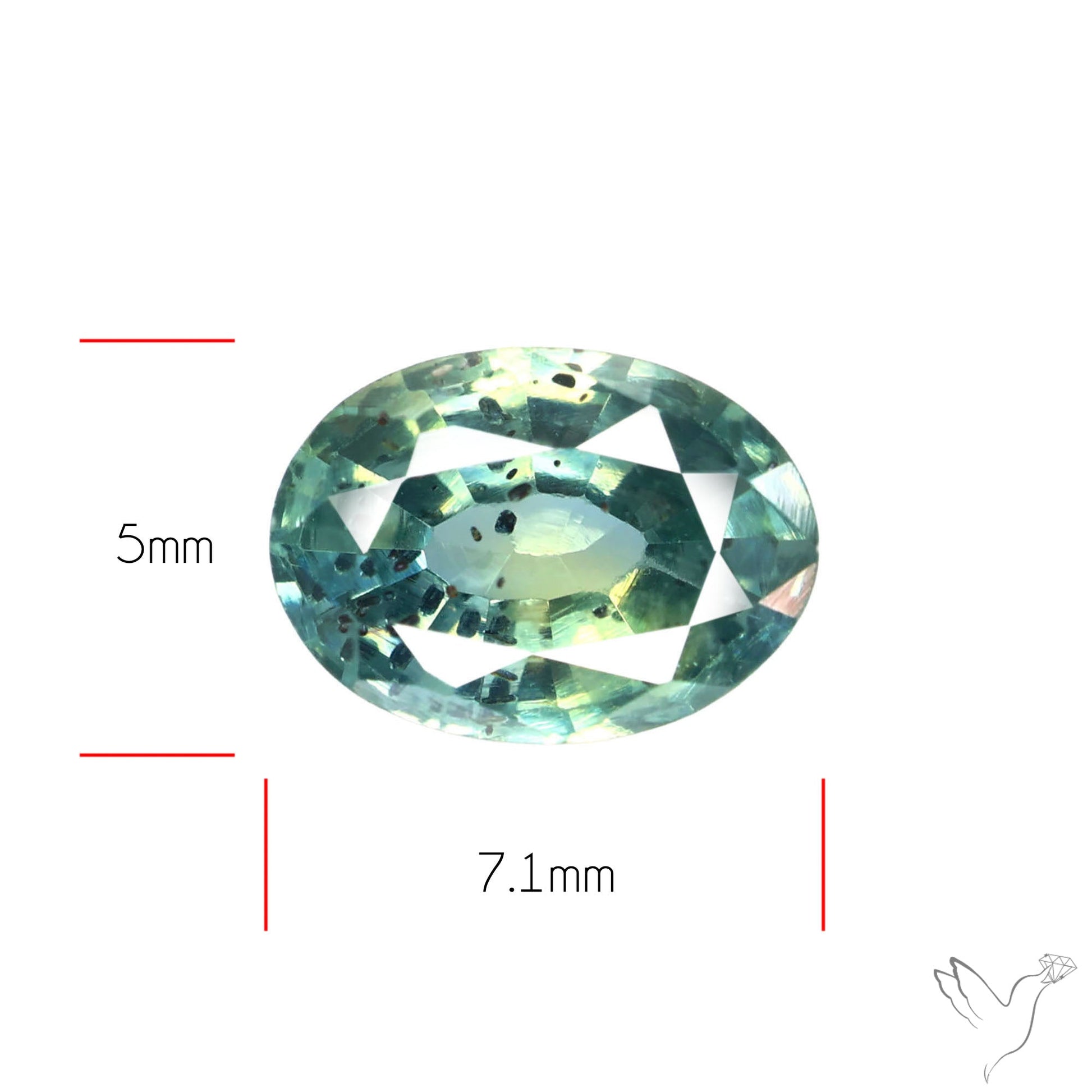 Faceted Australian Blue-Green Sapphire Natural Unheated