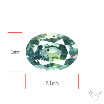 Faceted Australian Blue-Green Sapphire Natural Unheated