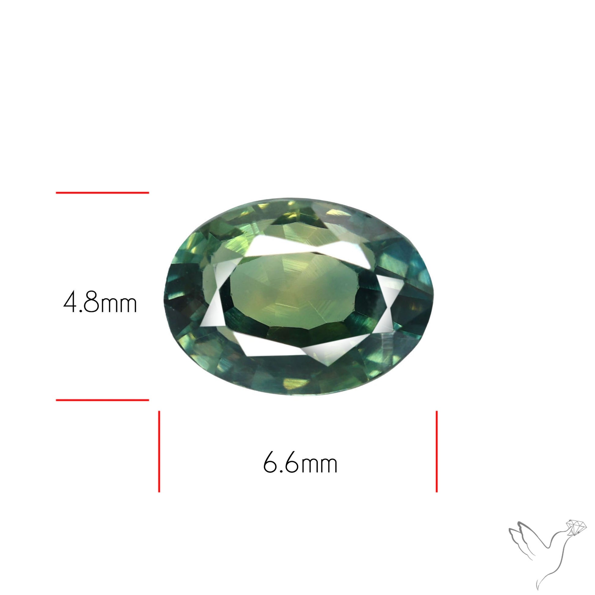Faceted Australian Blue-Green Sapphire Natural Unheated