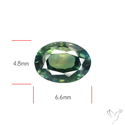 Faceted Australian Blue-Green Sapphire Natural Unheated