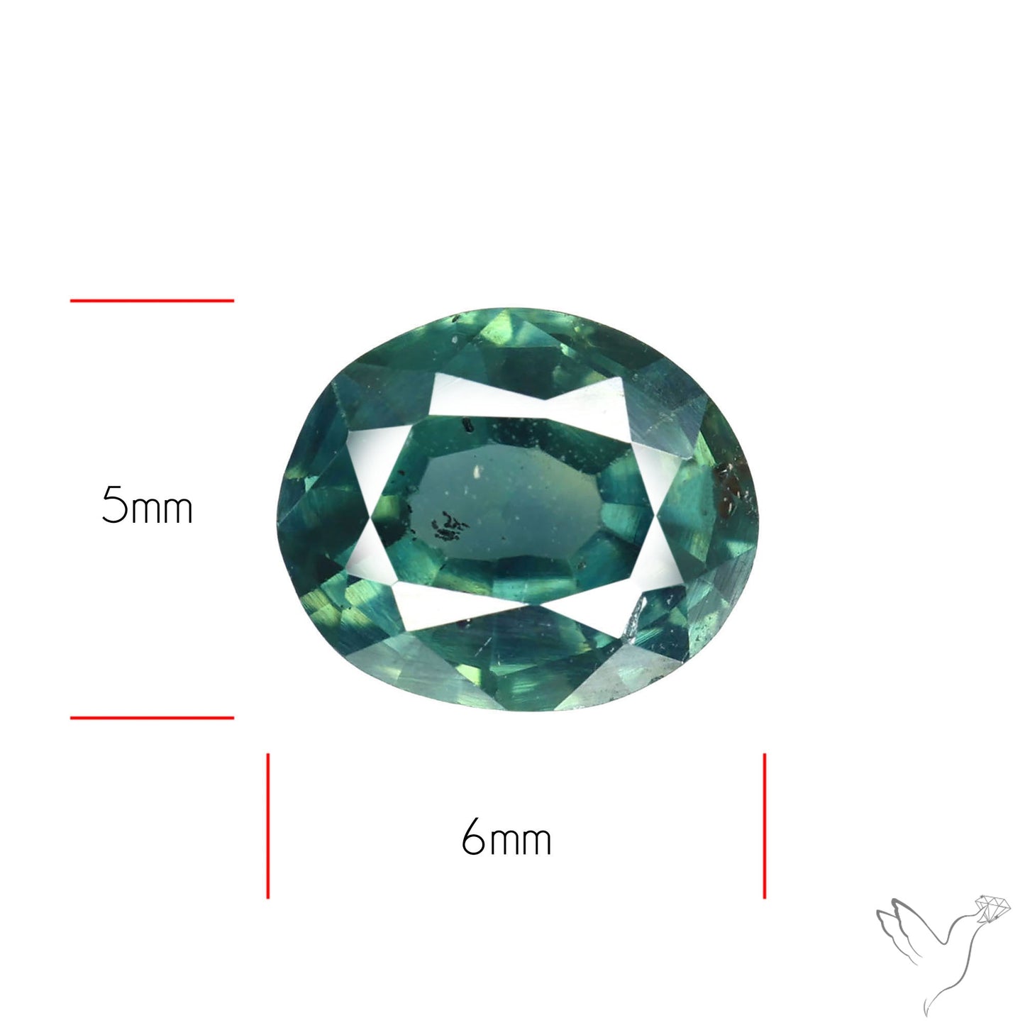 Faceted Australian Blue-Green Sapphire Natural Unheated