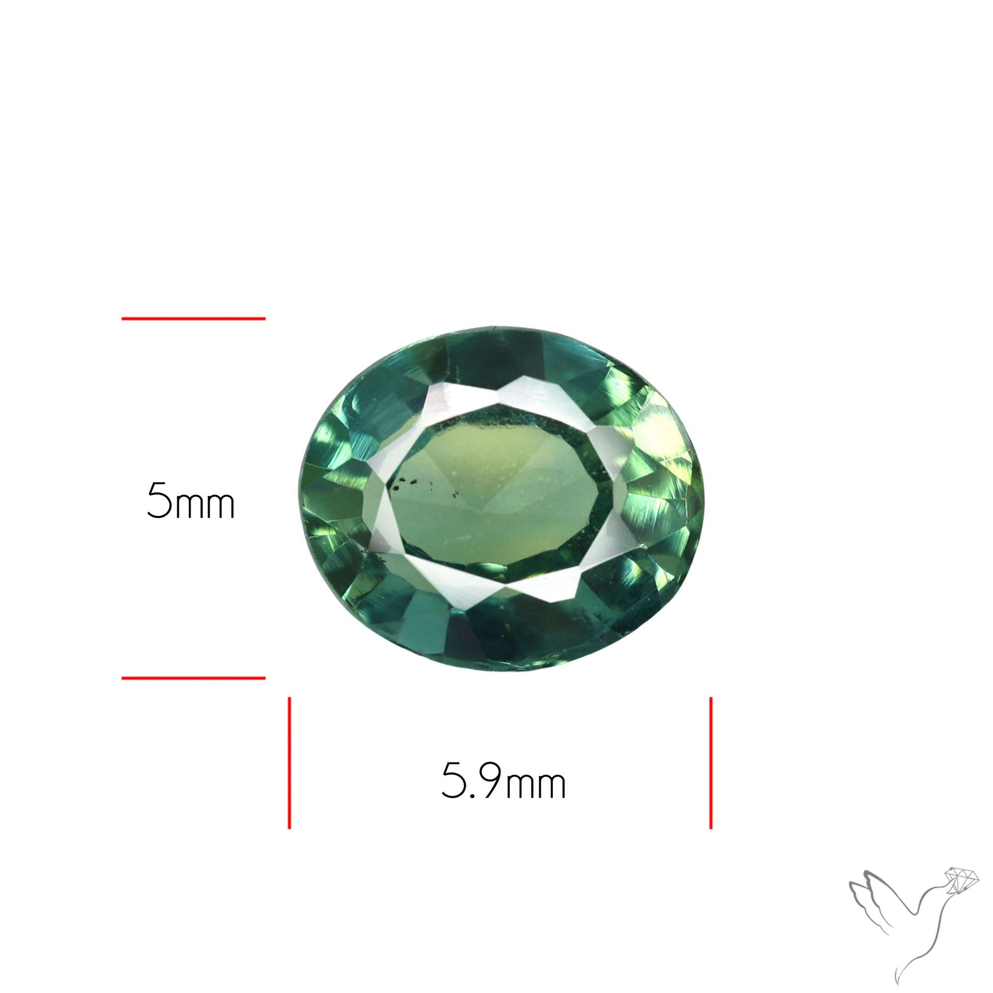 Faceted Australian Blue-Green Sapphire Natural Unheated