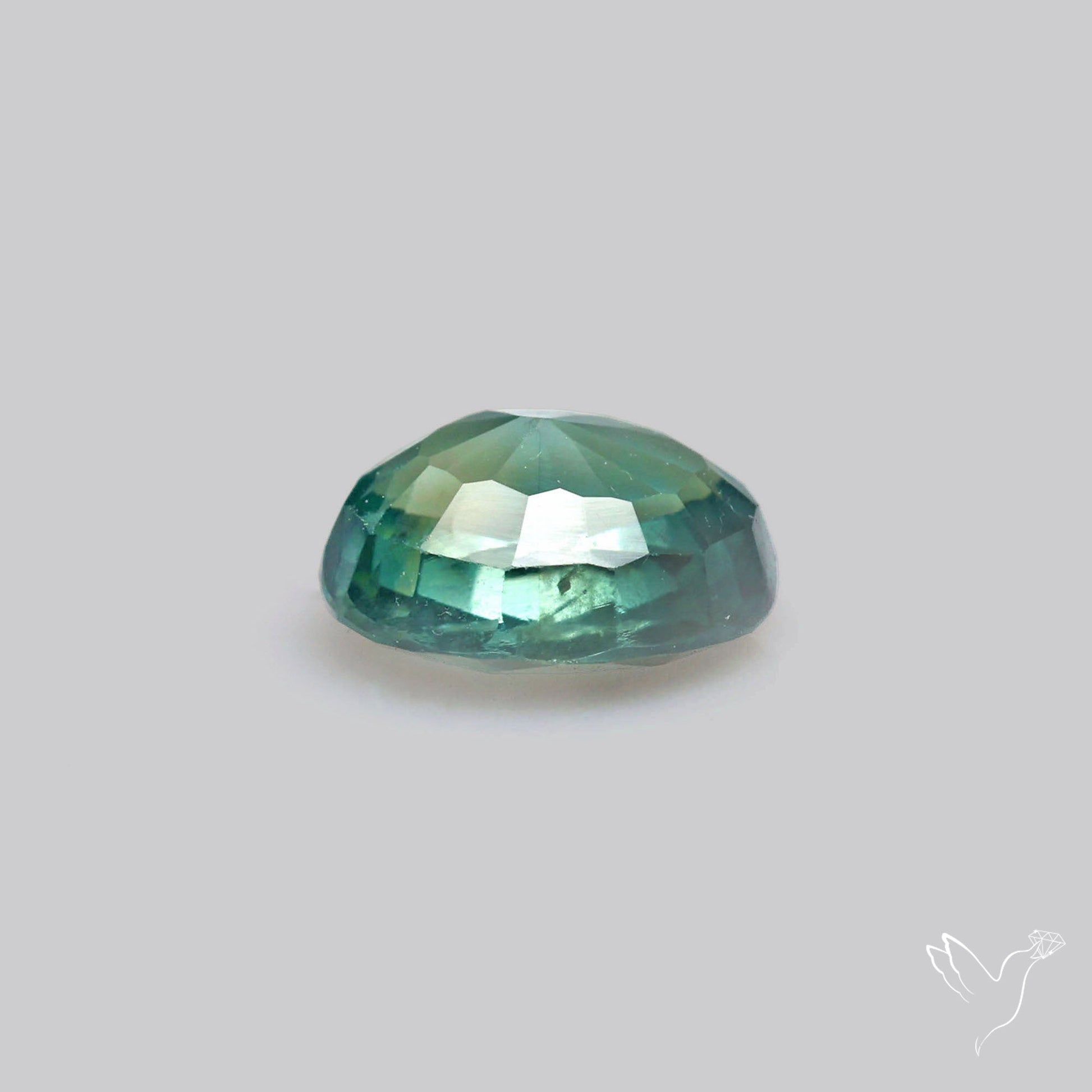 Faceted Australian Blue-Green Sapphire Natural Unheated