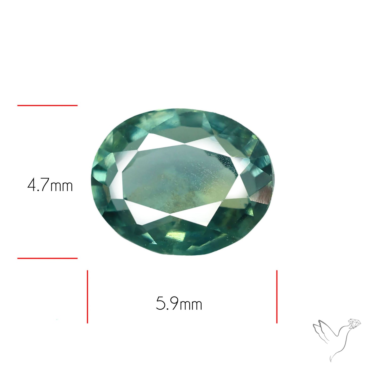 Faceted Australian Blue-Green Sapphire Natural Unheated