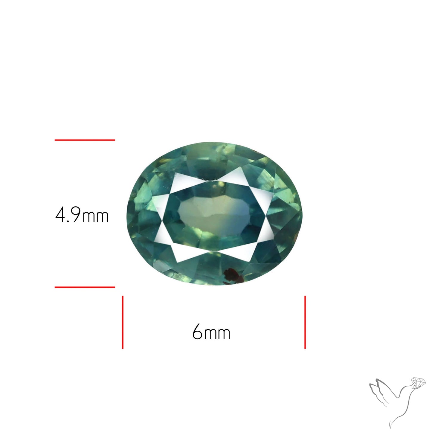Faceted Australian Blue-Green Sapphire Natural Unheated