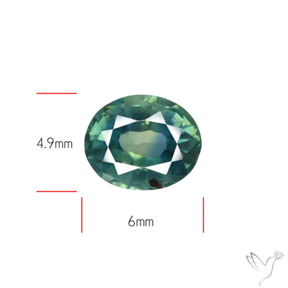 Faceted Australian Blue-Green Sapphire Natural Unheated