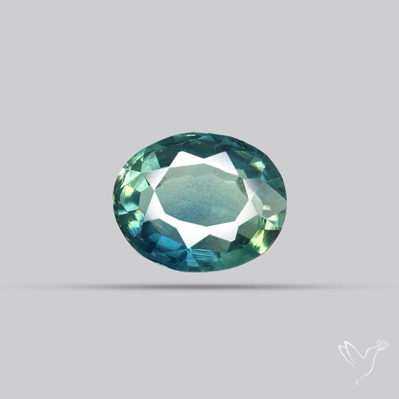 Faceted Australian Blue-Green Sapphire Natural Unheated