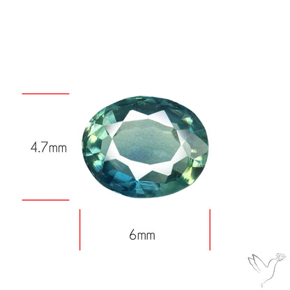 Faceted Australian Blue-Green Sapphire Natural Unheated