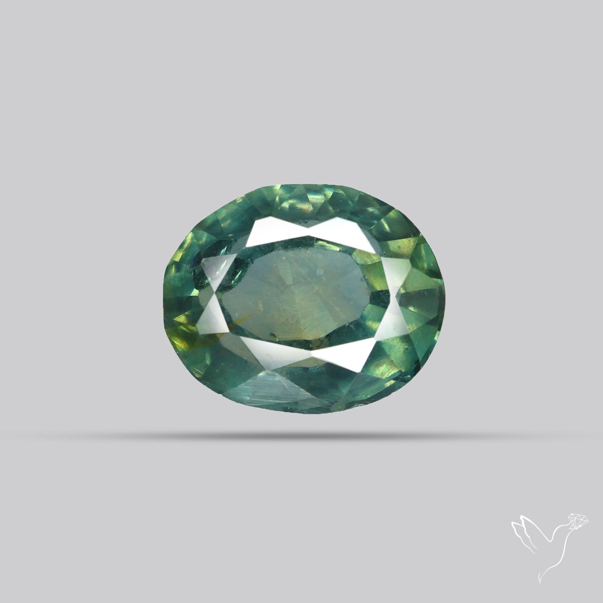 Faceted Australian Blue-Green Sapphire Natural Unheated