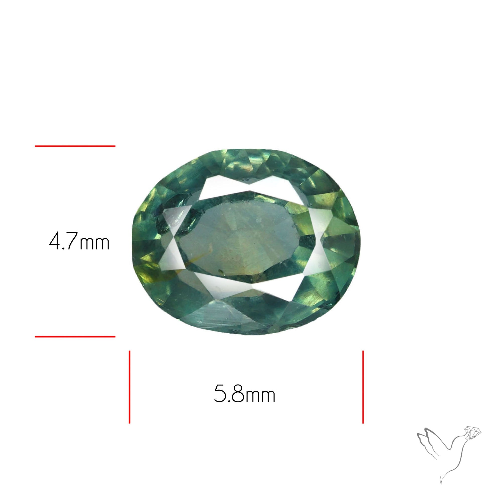 Faceted Australian Blue-Green Sapphire Natural Unheated