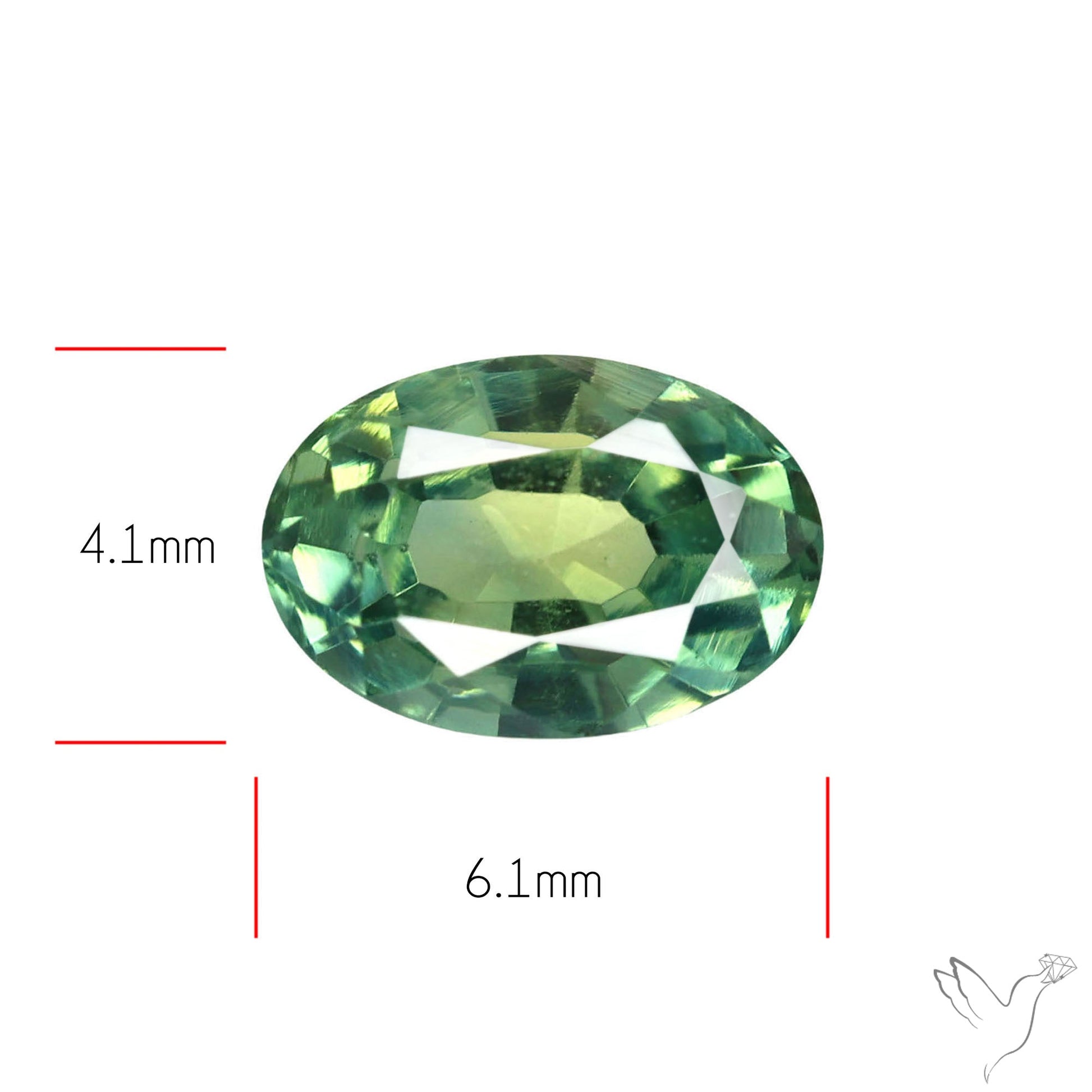Faceted Australian Blue-Green Sapphire Natural Unheated