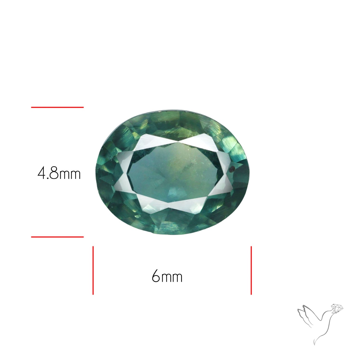 Faceted Australian Blue-Green Sapphire Natural Unheated
