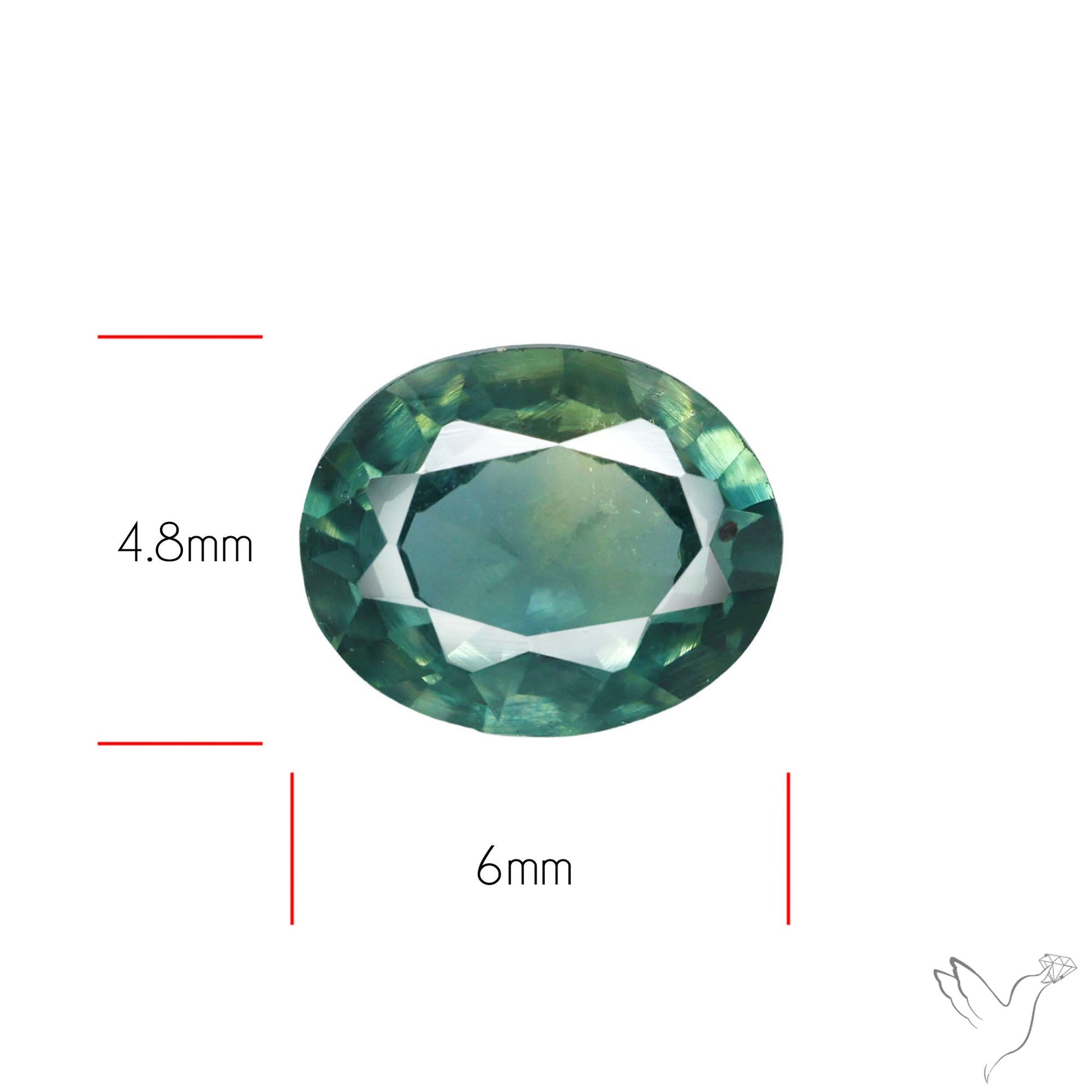 Faceted Australian Blue-Green Sapphire Natural Unheated