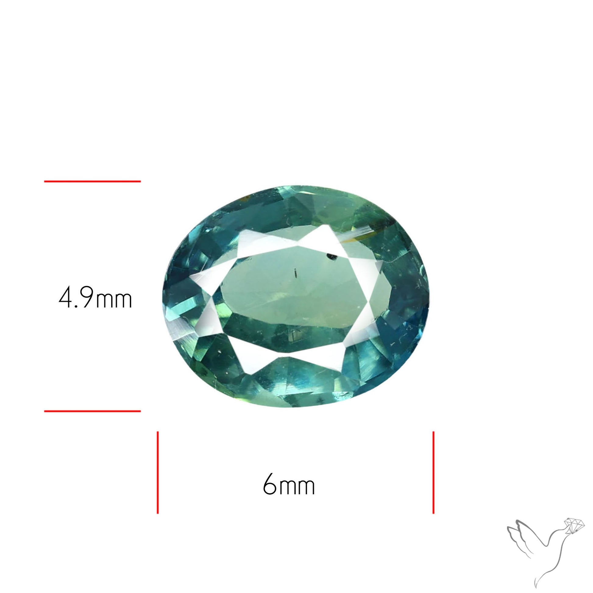 Faceted Australian Blue-Green Sapphire Natural Unheated