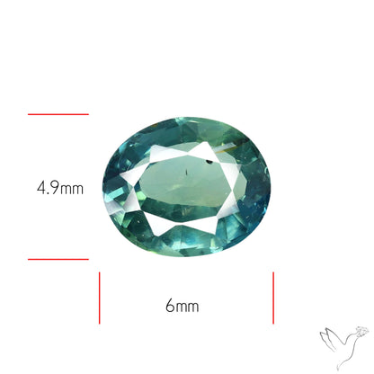 Faceted Australian Blue-Green Sapphire Natural Unheated