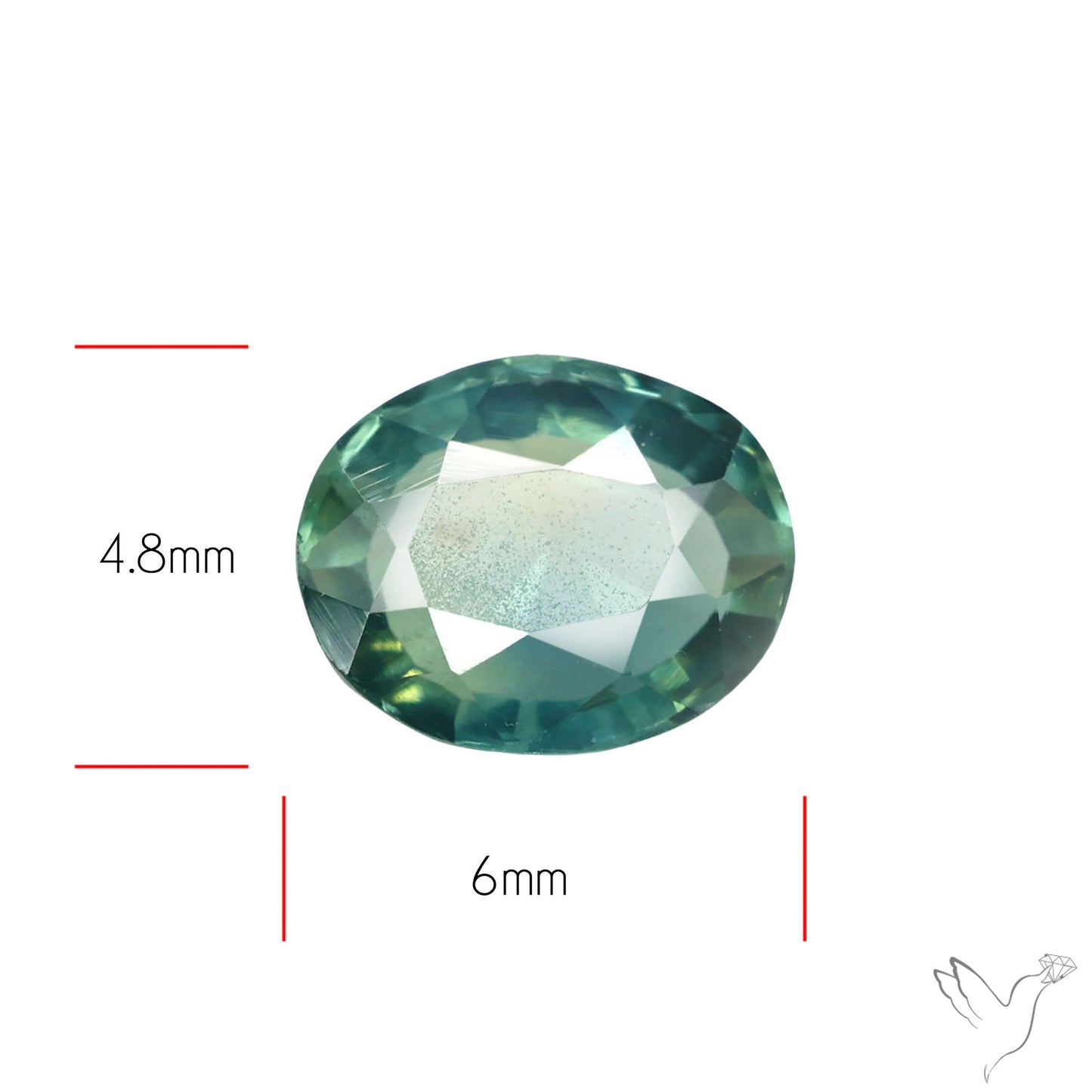 Faceted Australian Blue-Green Sapphire Natural Unheated