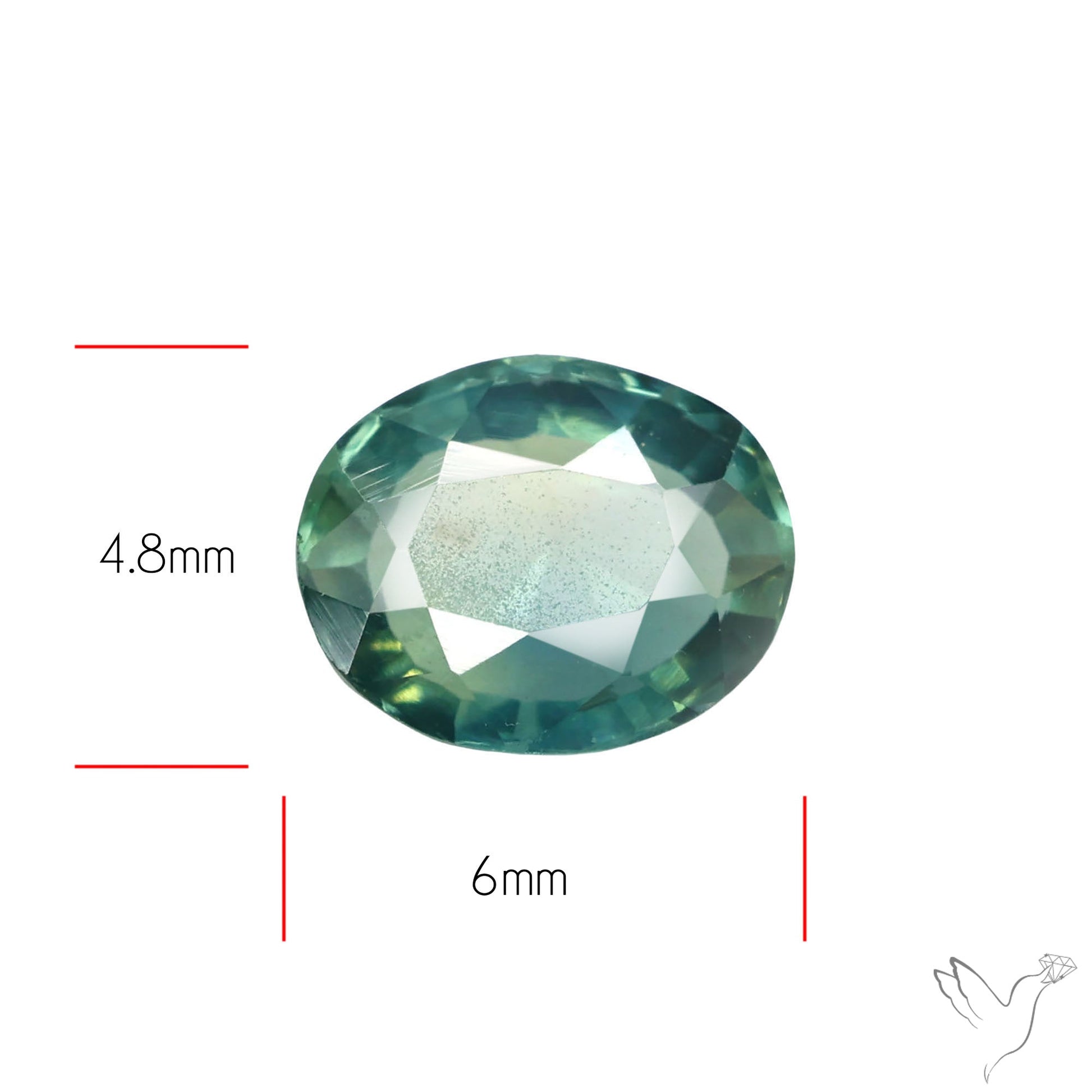 Faceted Australian Blue-Green Sapphire Natural Unheated
