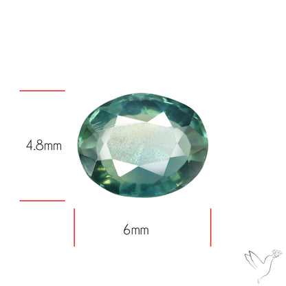 Faceted Australian Blue-Green Sapphire Natural Unheated