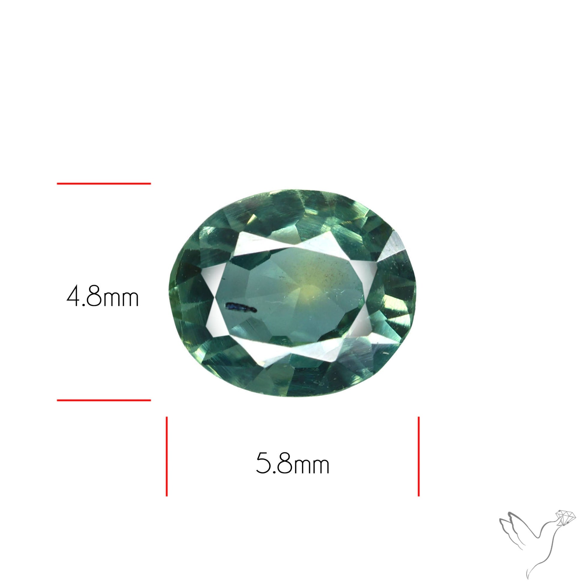 Faceted Australian Blue-Green Sapphire Natural Unheated
