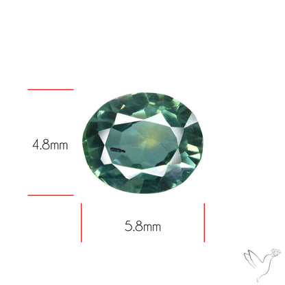 Faceted Australian Blue-Green Sapphire Natural Unheated