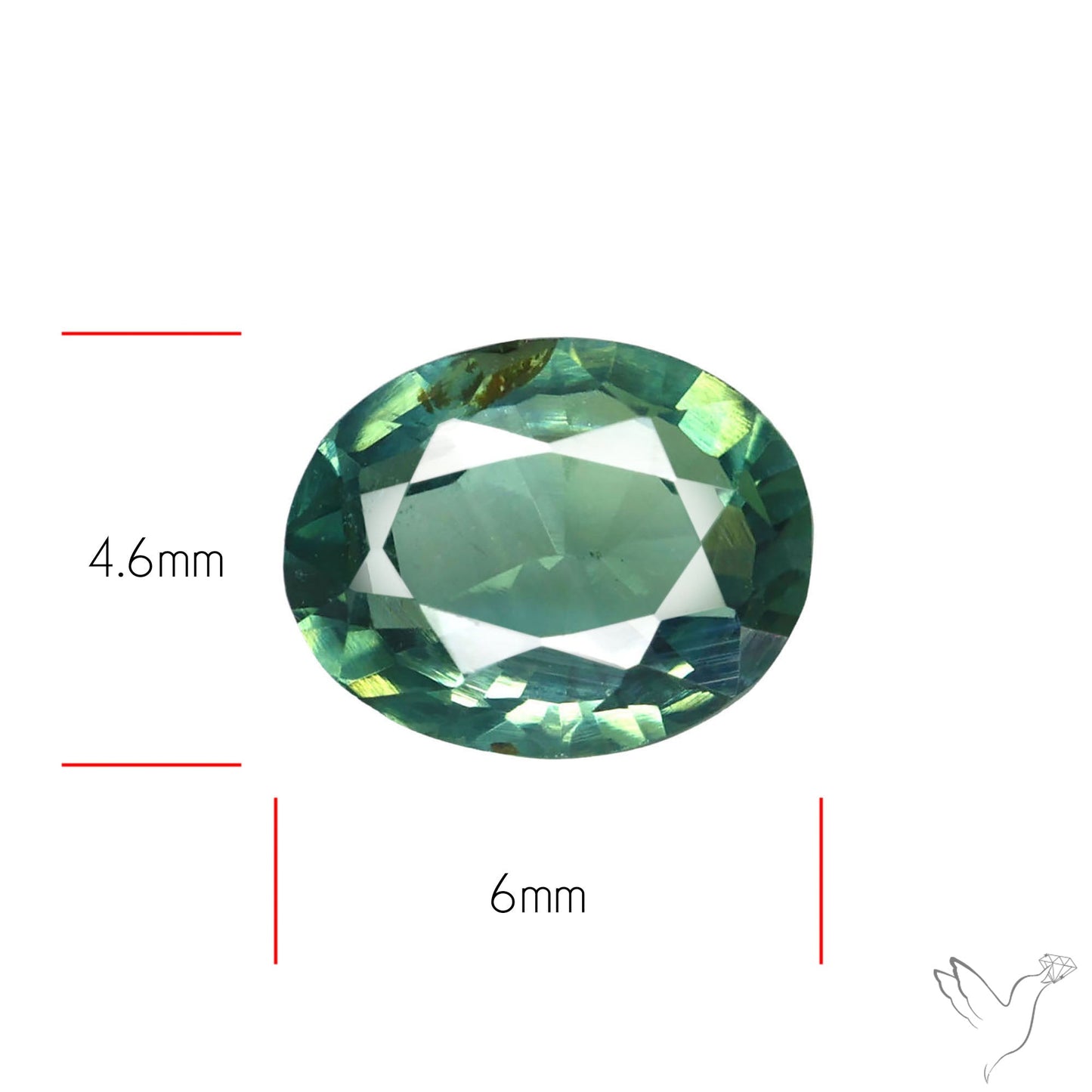 Faceted Australian Blue-Green Sapphire Natural Unheated