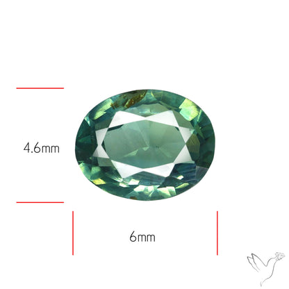 Faceted Australian Blue-Green Sapphire Natural Unheated