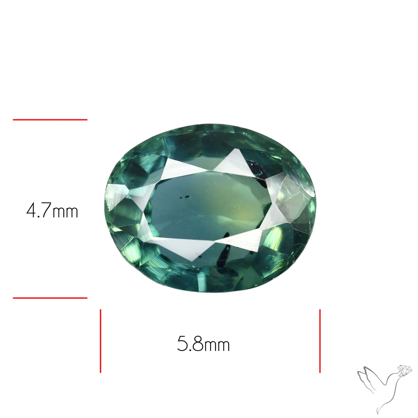 Faceted Australian Blue-Green Sapphire Natural Unheated