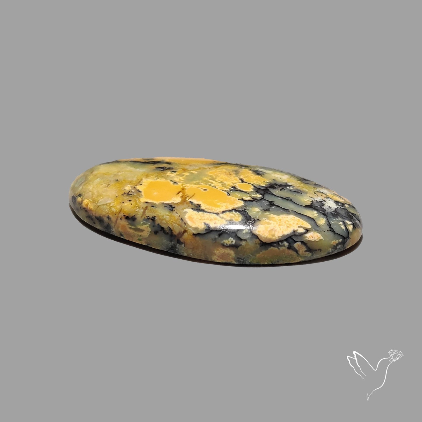 Australian Yellow Dendritic Agate Cabochon
