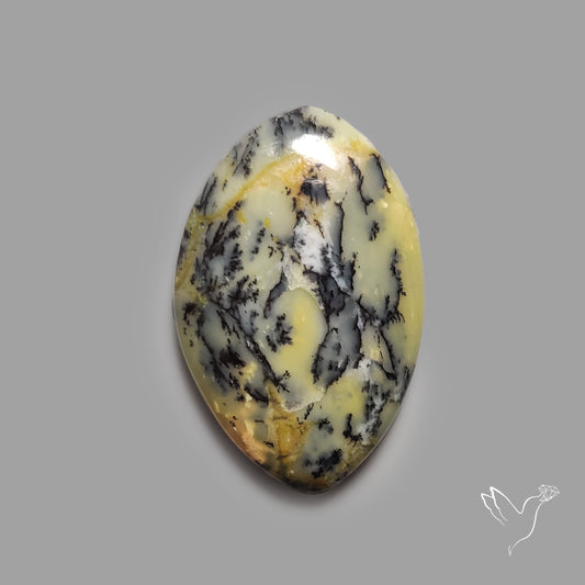 Australian Yellow Dendritic Agate Cabochon