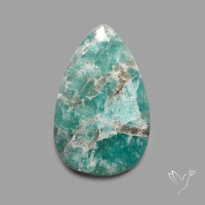 Peruvian Amazonite Cabochon with Feldspar Inclusions