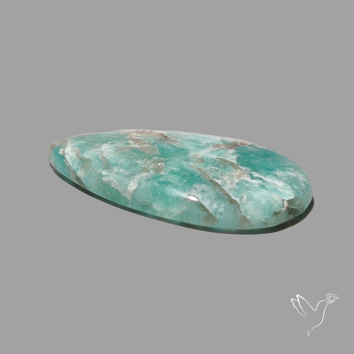 Peruvian Amazonite Cabochon with Feldspar Inclusions